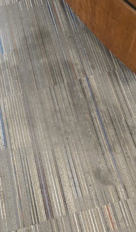 Office carpet tiles, before